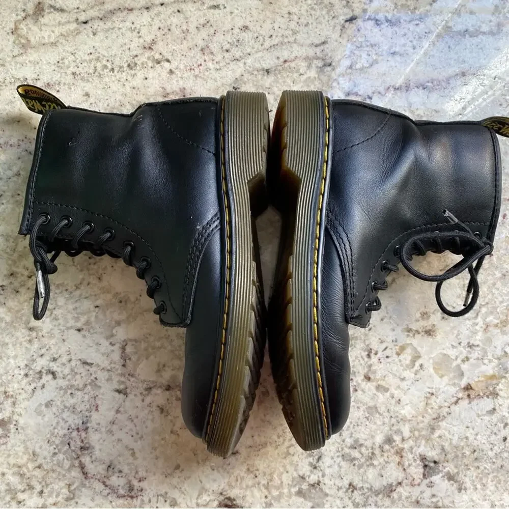Doc Dr Martens Jr $85 1460 Softy T Leather Lace Up Boots (Zip Side) 2